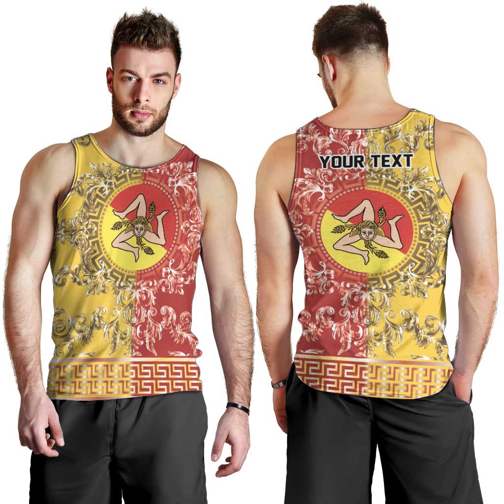 Personalized Italy Sicily Men Tank Top Baroque Motif