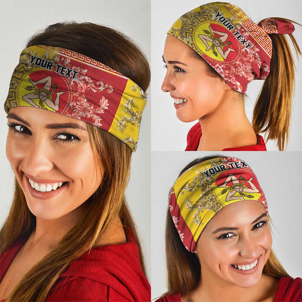 Personalized Italy Sicily Neck Gaiter Baroque Motif