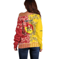 Personalized Italy Sicily Off Shoulder Sweater Baroque Motif