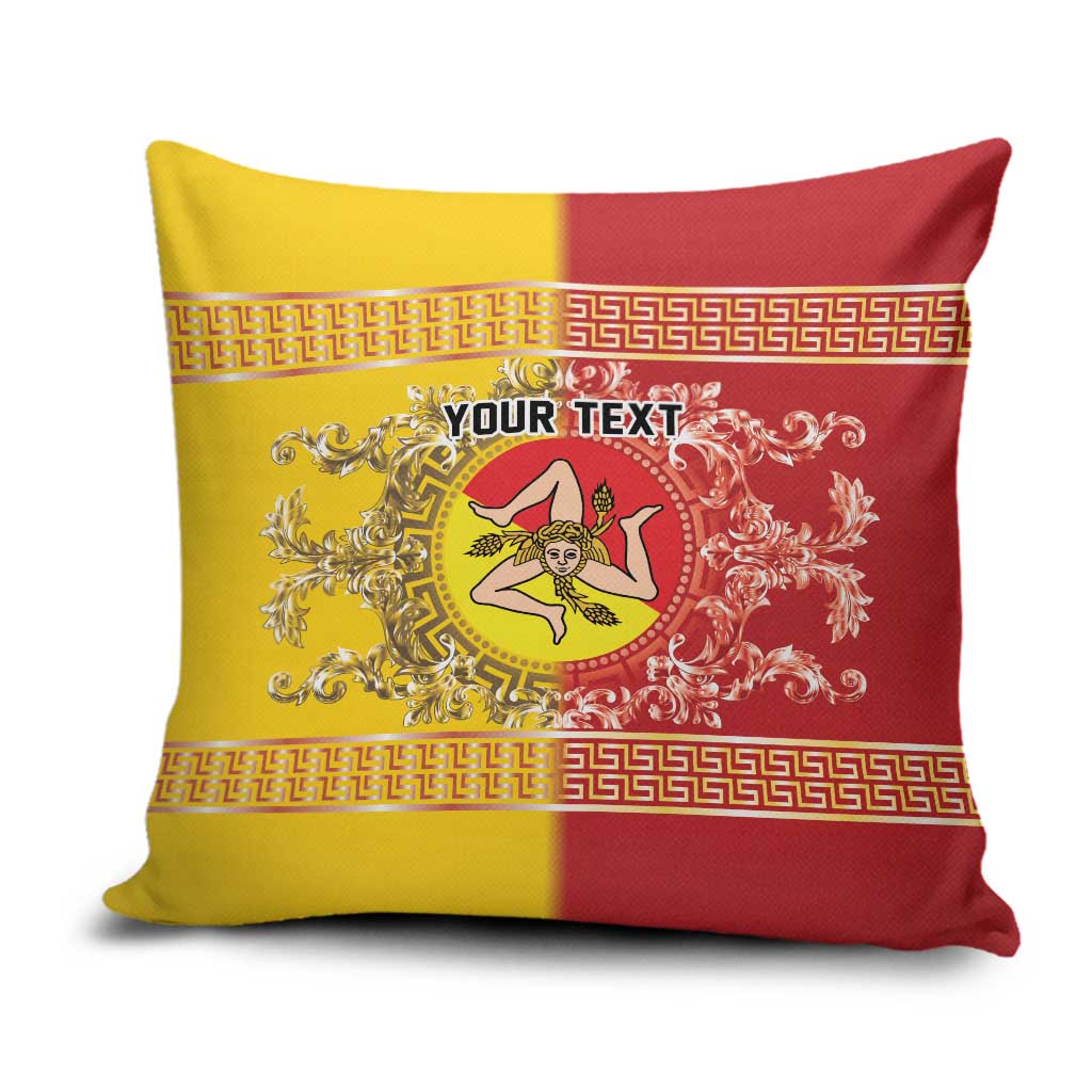 Personalized Italy Sicily Pillow Cover Baroque Motif