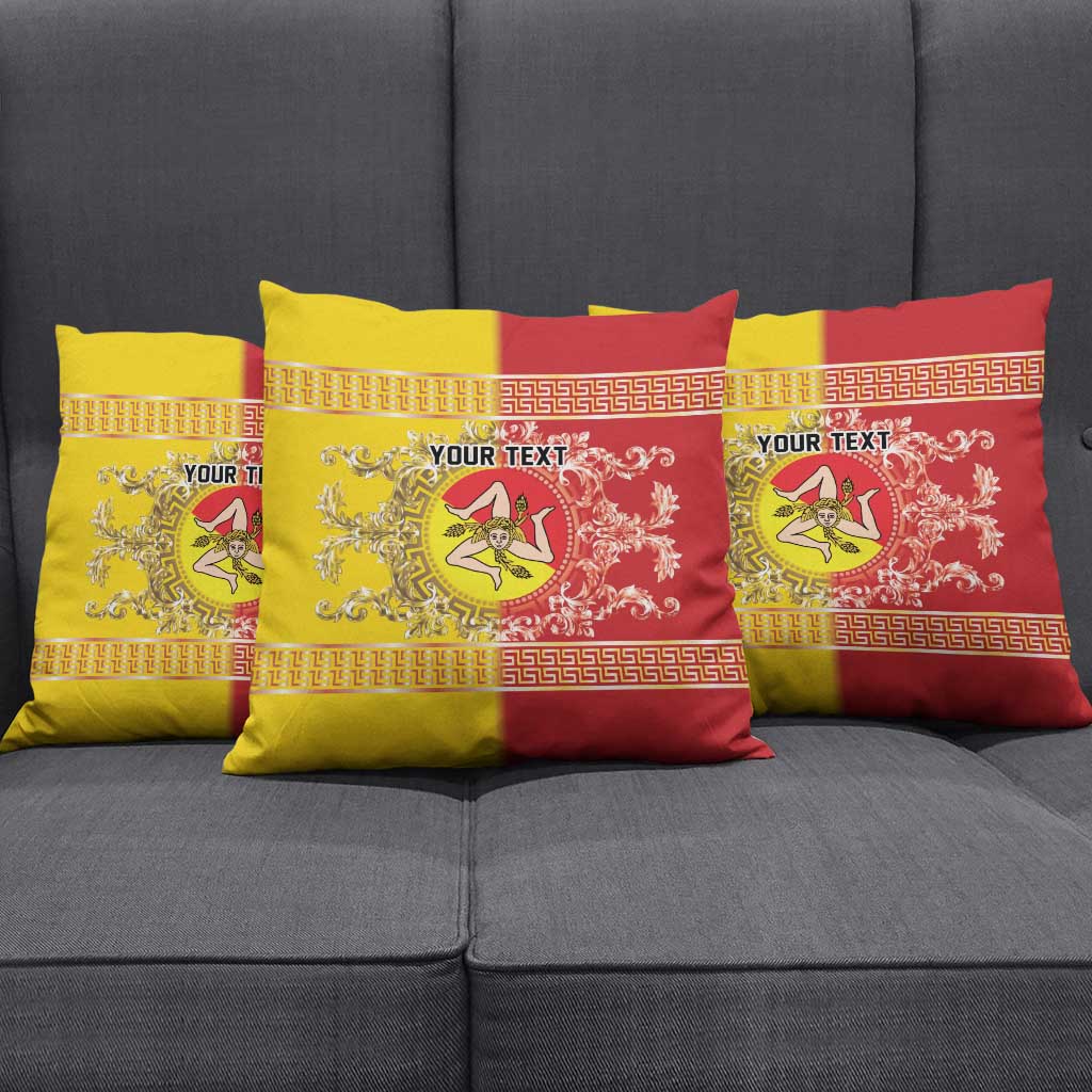Personalized Italy Sicily Pillow Cover Baroque Motif