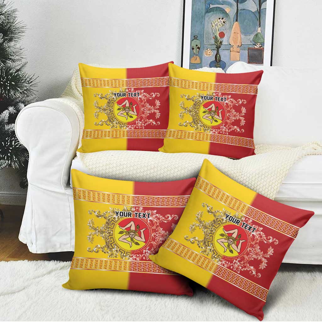 Personalized Italy Sicily Pillow Cover Baroque Motif