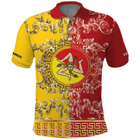 Personalized Italy Sicily Polo Shirt Baroque Motif