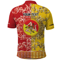 Personalized Italy Sicily Polo Shirt Baroque Motif