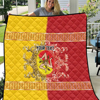 Personalized Italy Sicily Quilt Baroque Motif