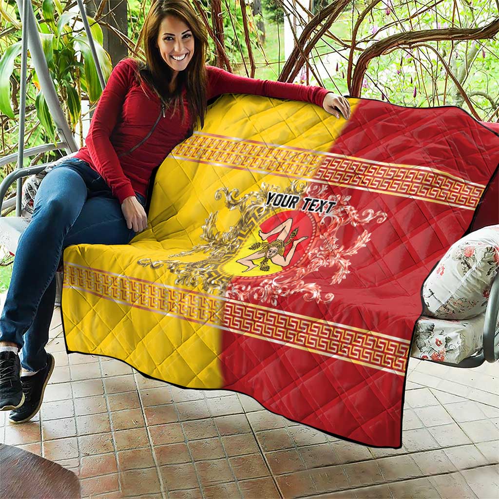 Personalized Italy Sicily Quilt Baroque Motif