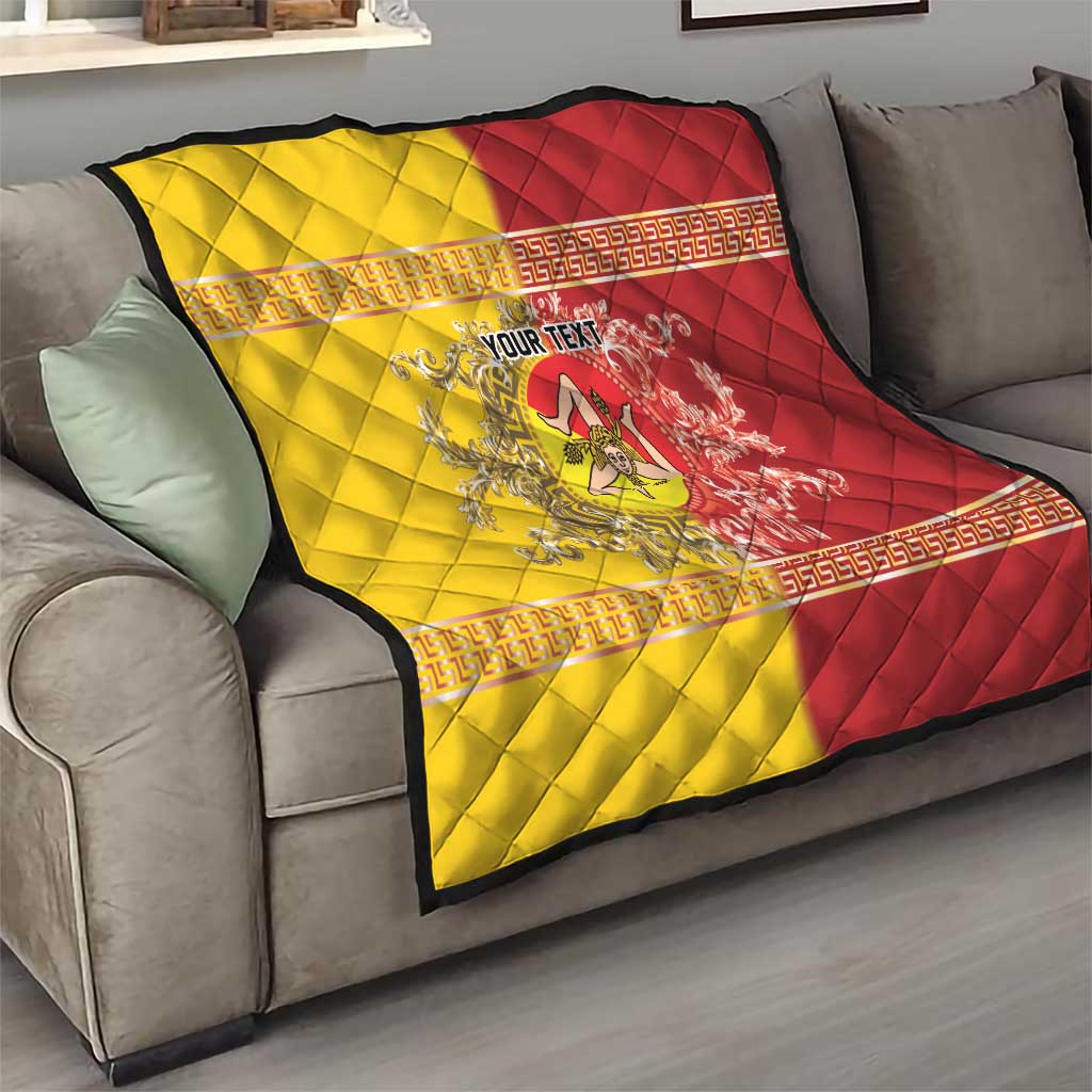 Personalized Italy Sicily Quilt Baroque Motif