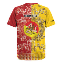 Personalized Italy Sicily Rugby Jersey Baroque Motif