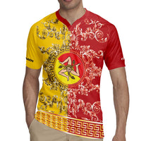 Personalized Italy Sicily Rugby Jersey Baroque Motif