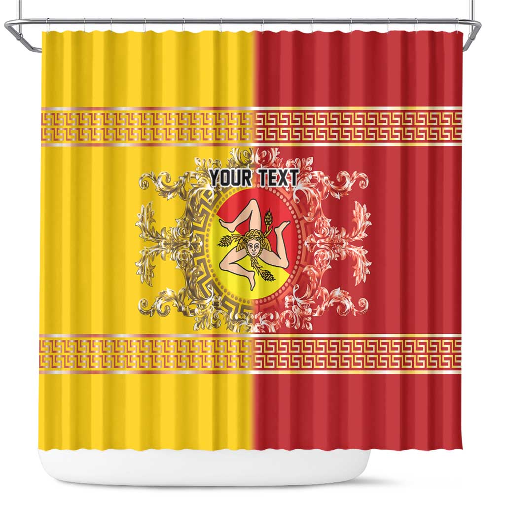 Personalized Italy Sicily Shower Curtain Baroque Motif