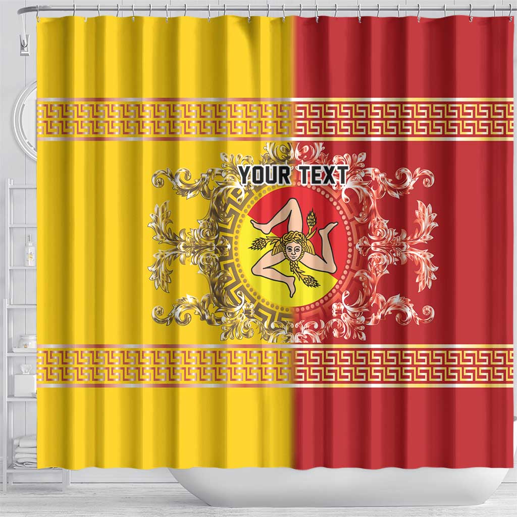 Personalized Italy Sicily Shower Curtain Baroque Motif