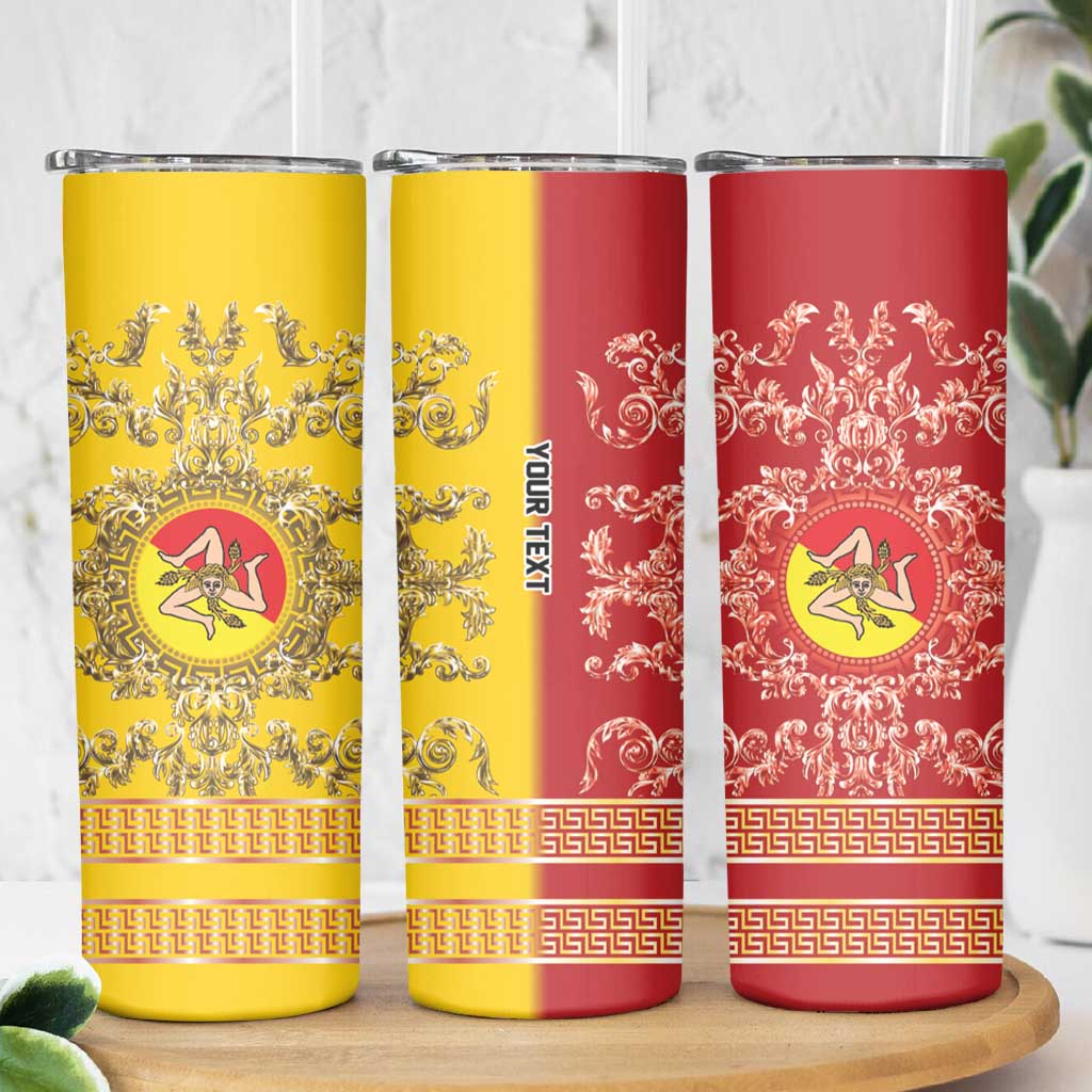 Personalized Italy Sicily Skinny Tumbler Baroque Motif