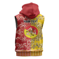 Personalized Italy Sicily Sleeveless Zip Hoodie Baroque Motif
