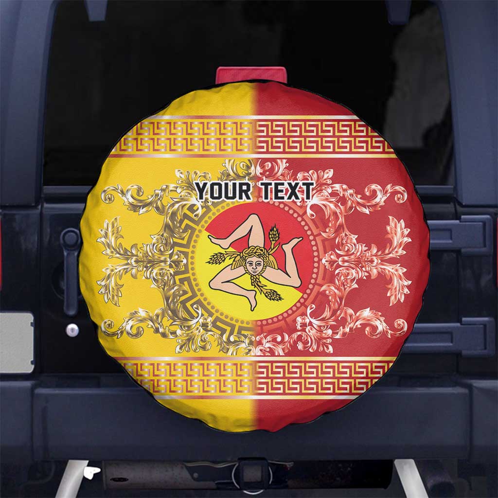 Personalized Italy Sicily Spare Tire Cover Baroque Motif
