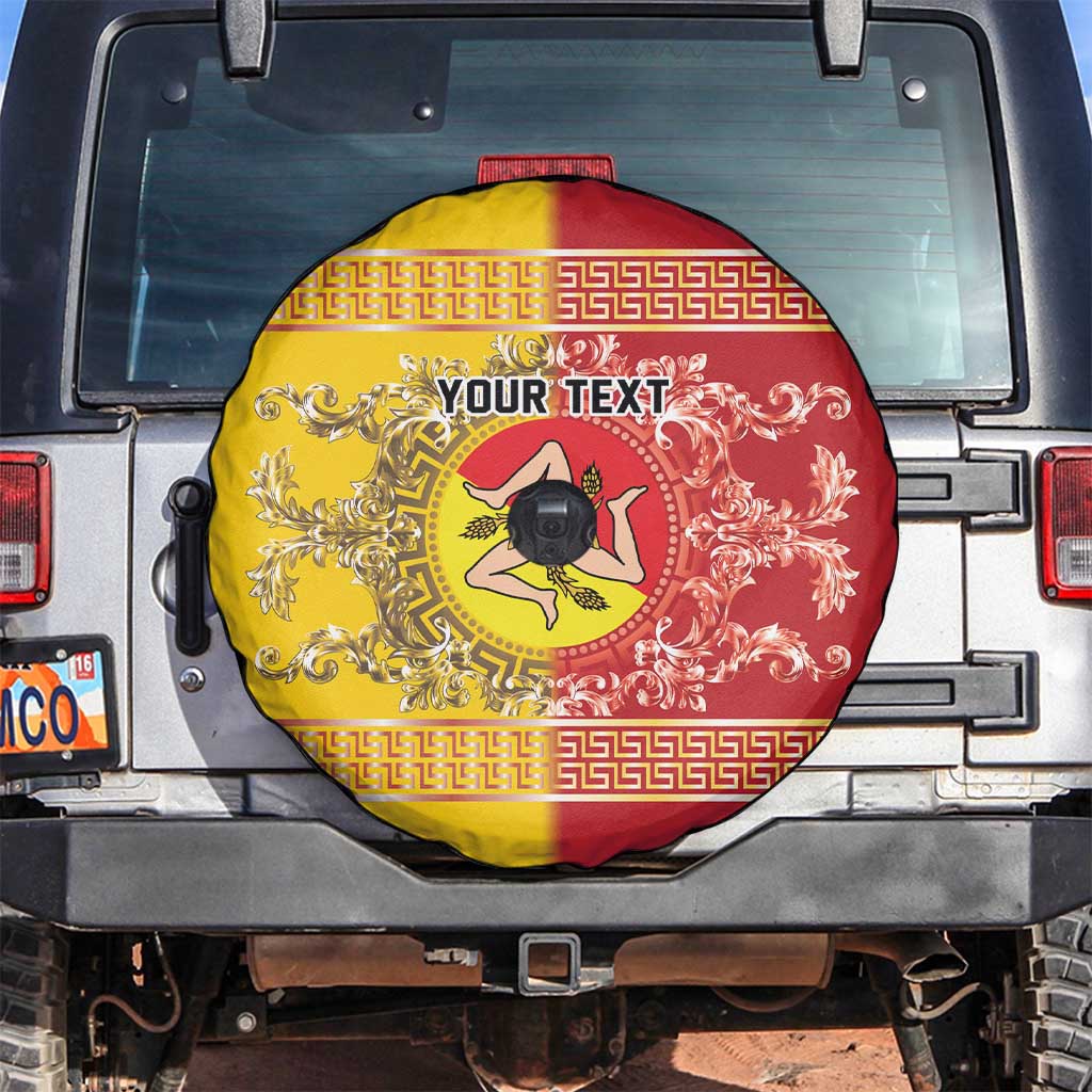 Personalized Italy Sicily Spare Tire Cover Baroque Motif