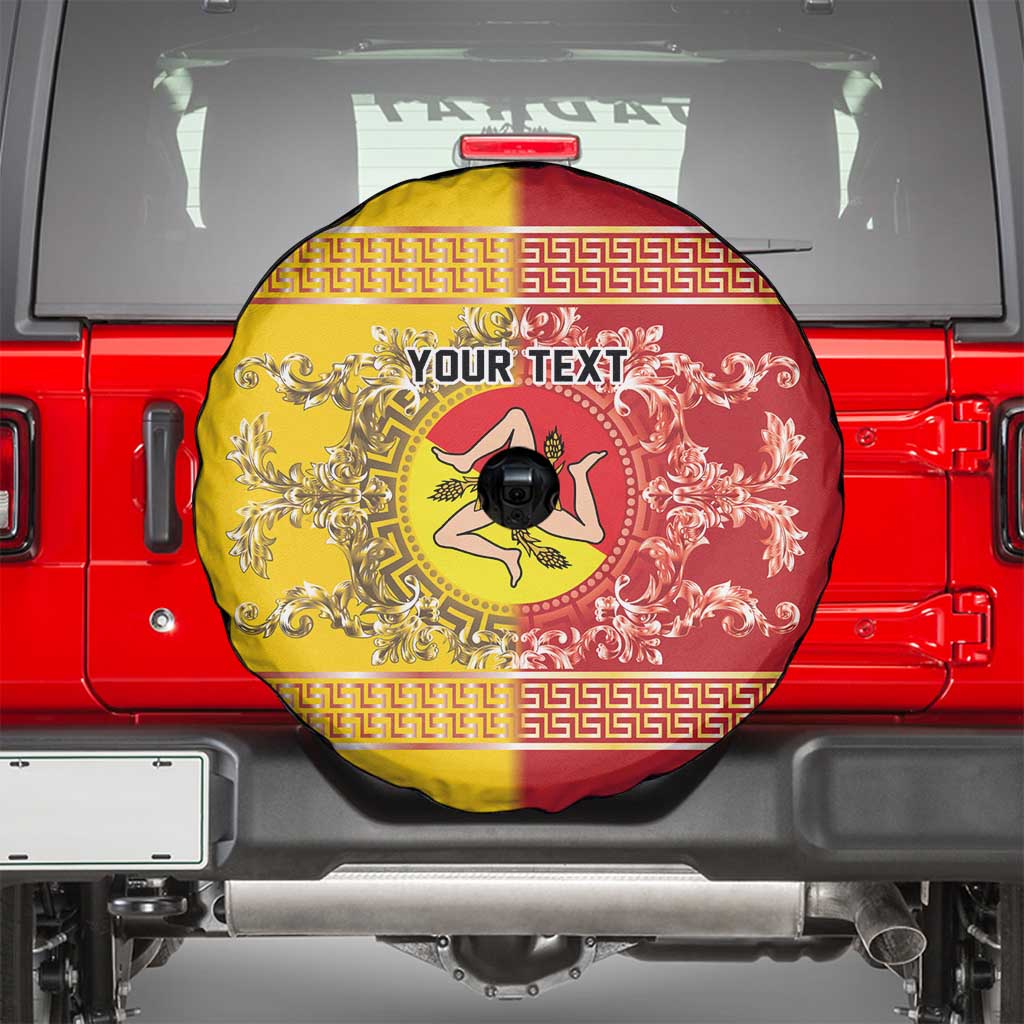 Personalized Italy Sicily Spare Tire Cover Baroque Motif