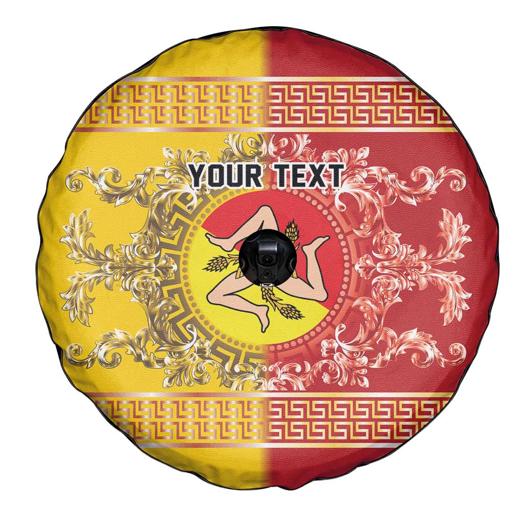 Personalized Italy Sicily Spare Tire Cover Baroque Motif