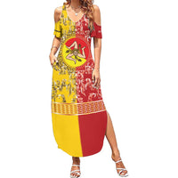 Personalized Italy Sicily Summer Maxi Dress Baroque Motif