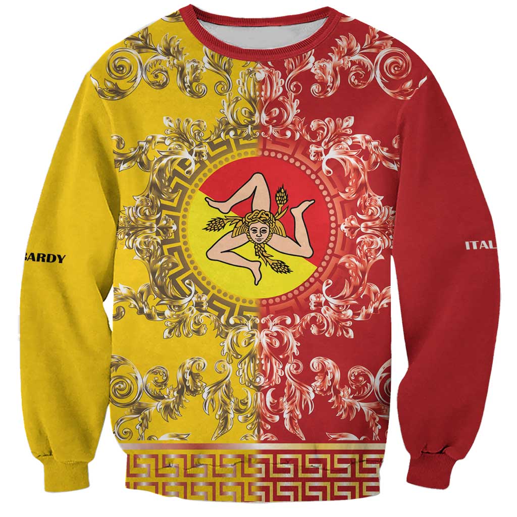 Personalized Italy Sicily Sweatshirt Baroque Motif
