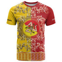 Personalized Italy Sicily T Shirt Baroque Motif