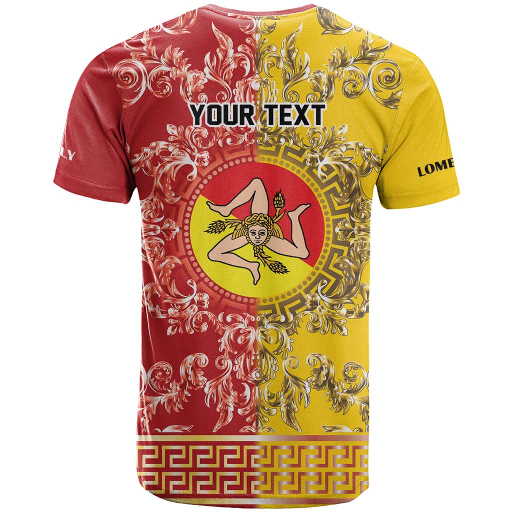 Personalized Italy Sicily T Shirt Baroque Motif