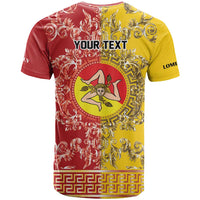 Personalized Italy Sicily T Shirt Baroque Motif
