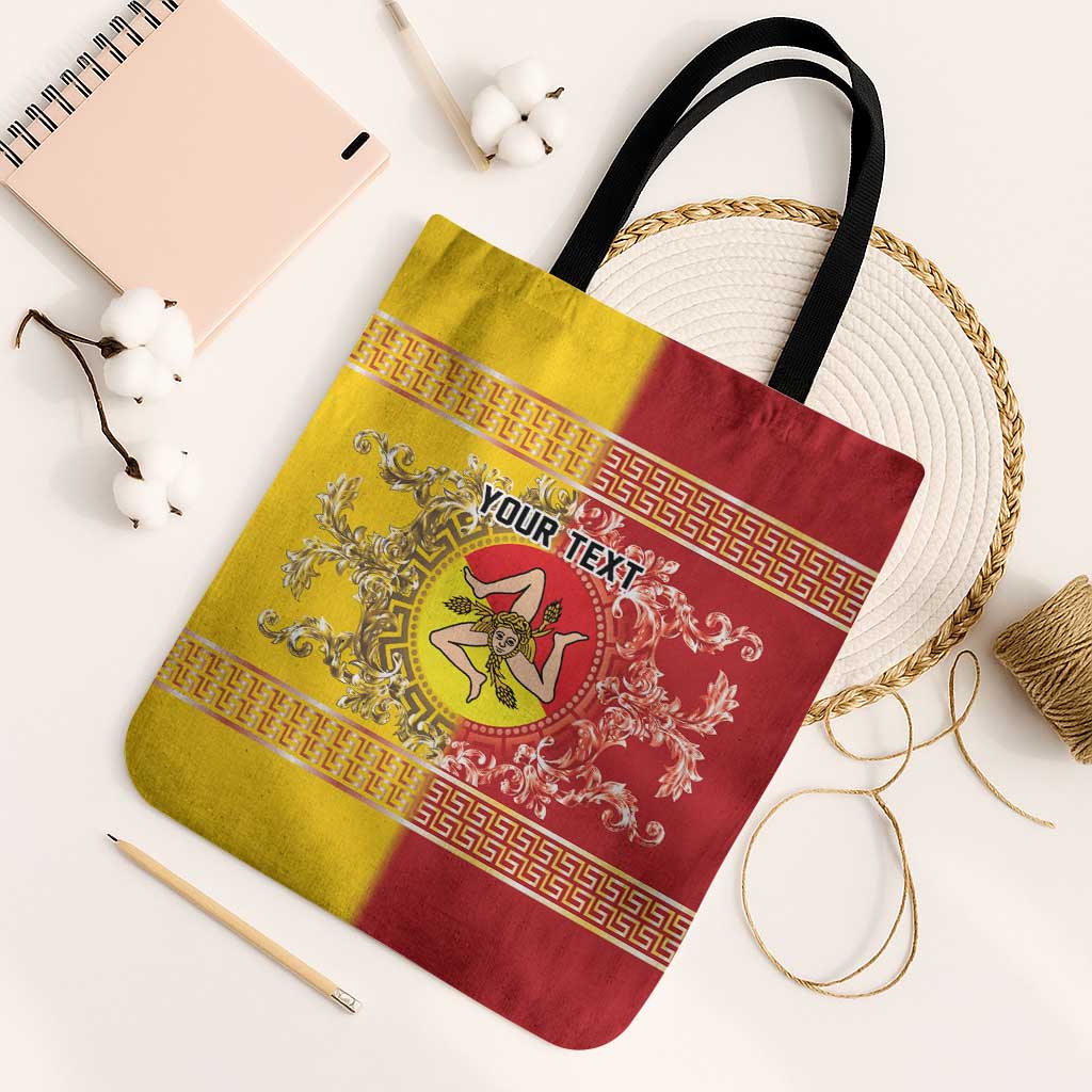 Personalized Italy Sicily Tote Bag Baroque Motif