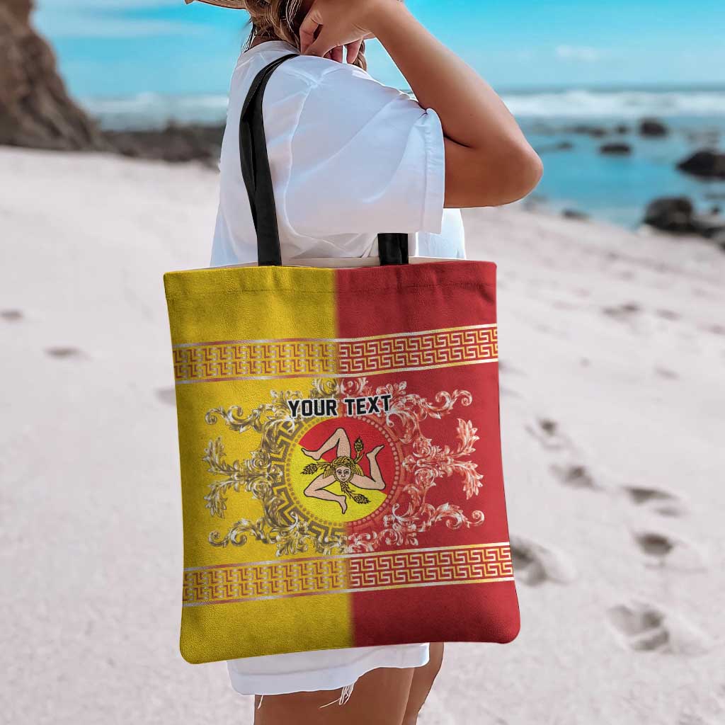 Personalized Italy Sicily Tote Bag Baroque Motif