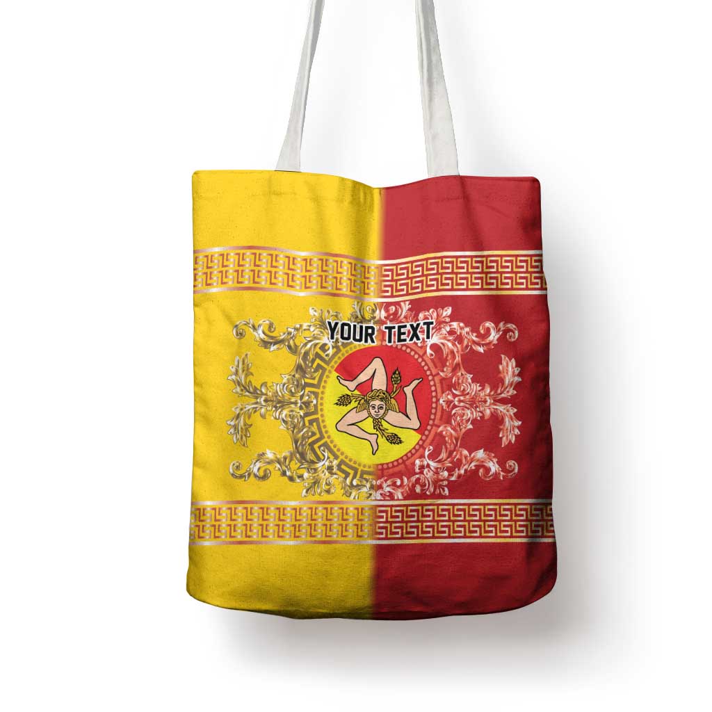Personalized Italy Sicily Tote Bag Baroque Motif