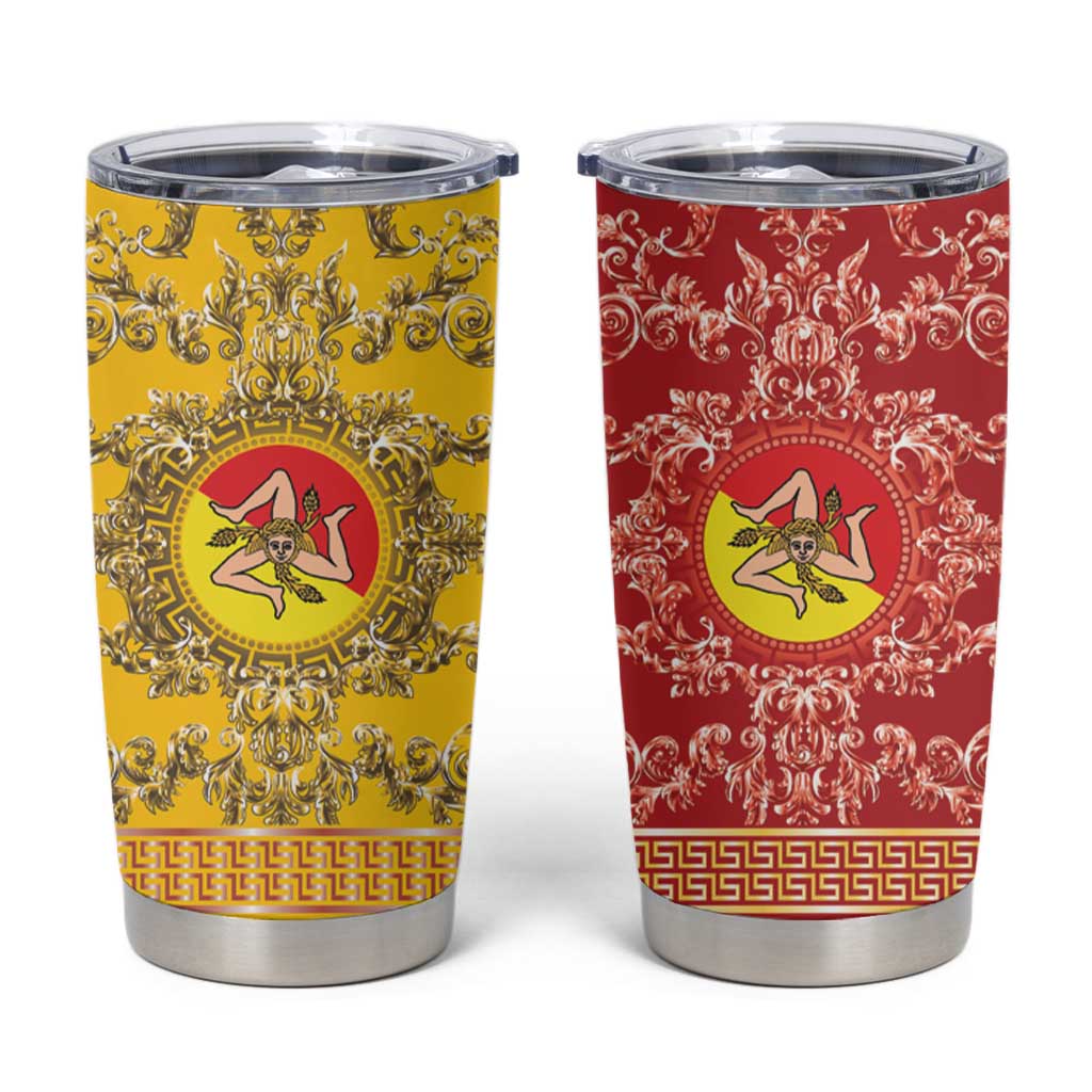 Personalized Italy Sicily Tumbler Cup Baroque Motif