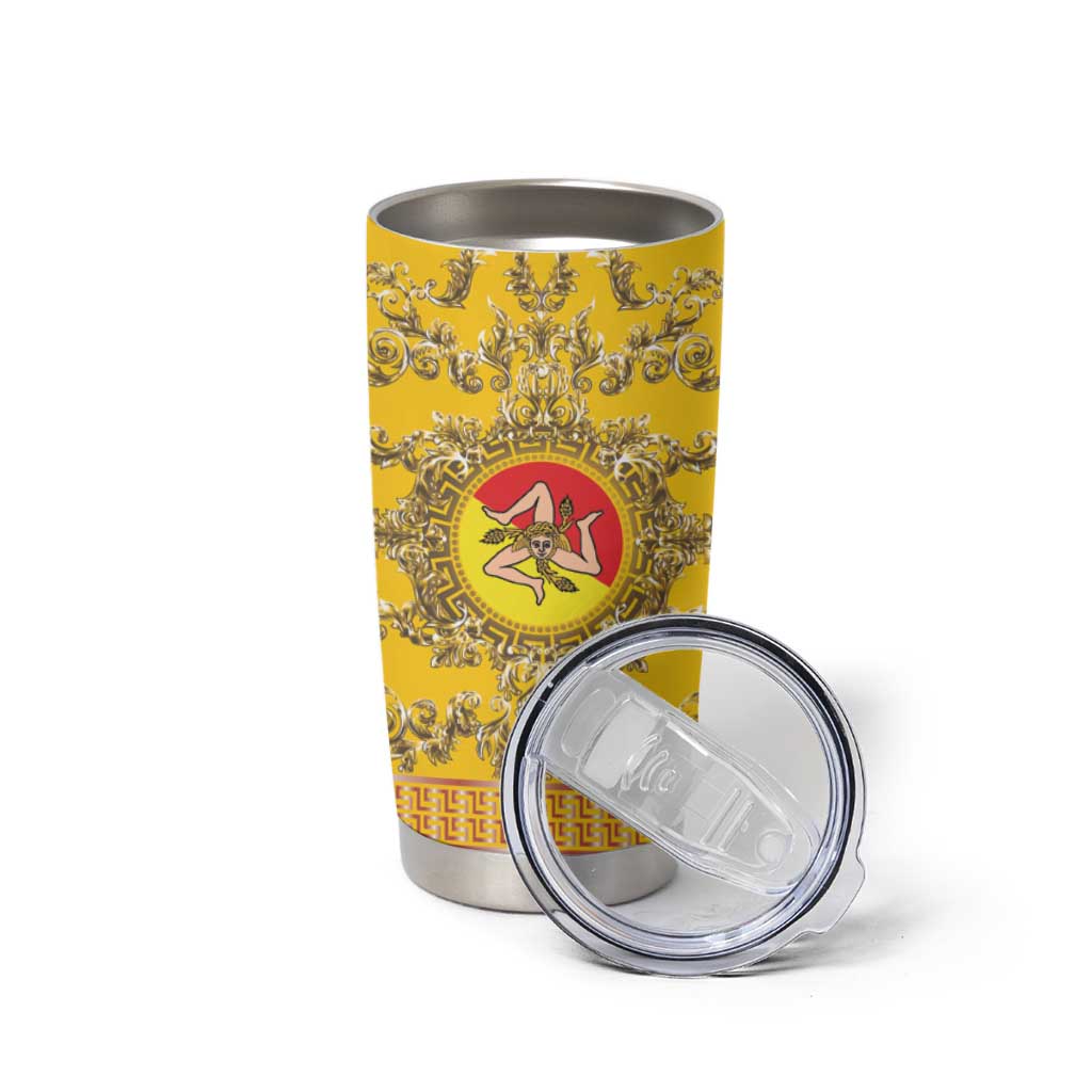 Personalized Italy Sicily Tumbler Cup Baroque Motif