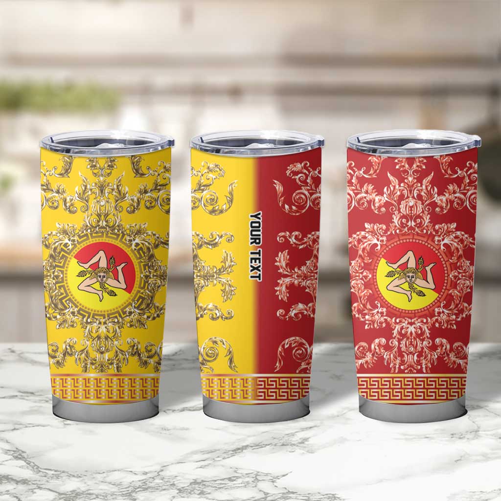 Personalized Italy Sicily Tumbler Cup Baroque Motif