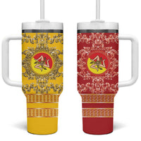 Personalized Italy Sicily Tumbler With Handle Baroque Motif
