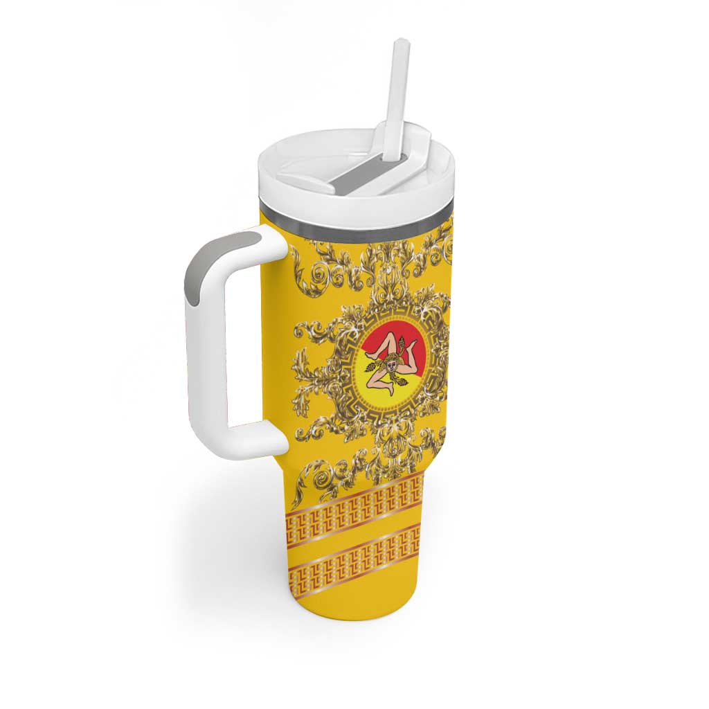 Personalized Italy Sicily Tumbler With Handle Baroque Motif