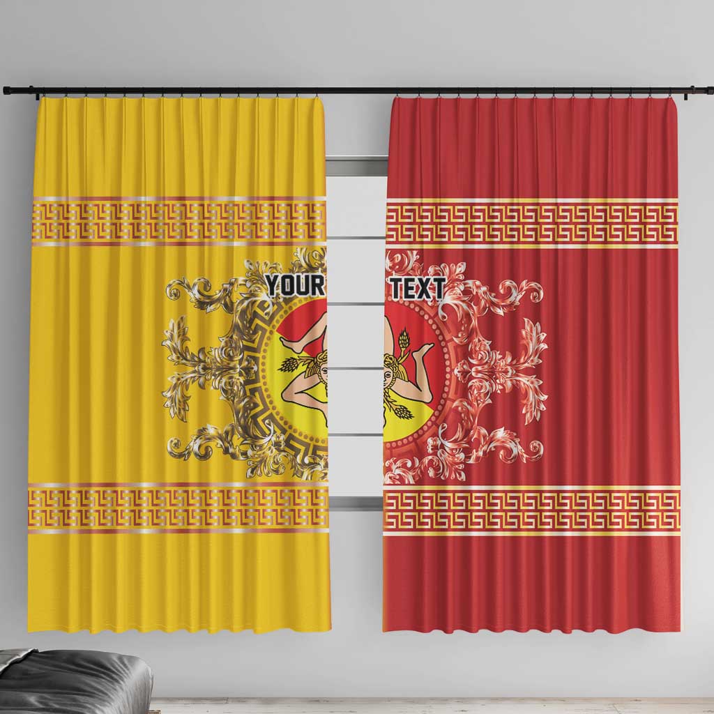 Personalized Italy Sicily Window Curtain Baroque Motif