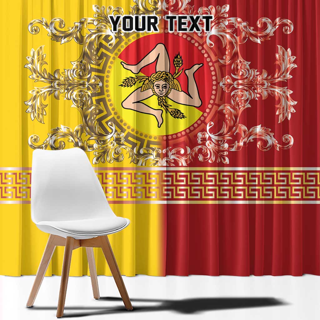 Personalized Italy Sicily Window Curtain Baroque Motif