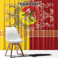 Personalized Italy Sicily Window Curtain Baroque Motif