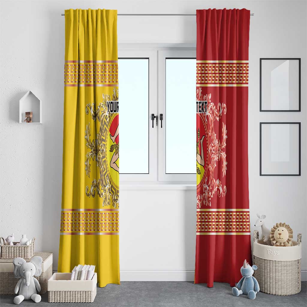Personalized Italy Sicily Window Curtain Baroque Motif