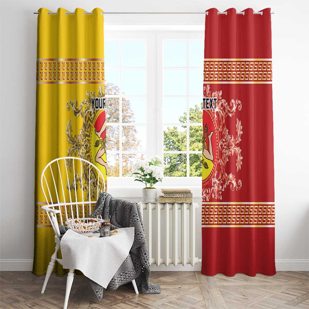 Personalized Italy Sicily Window Curtain Baroque Motif