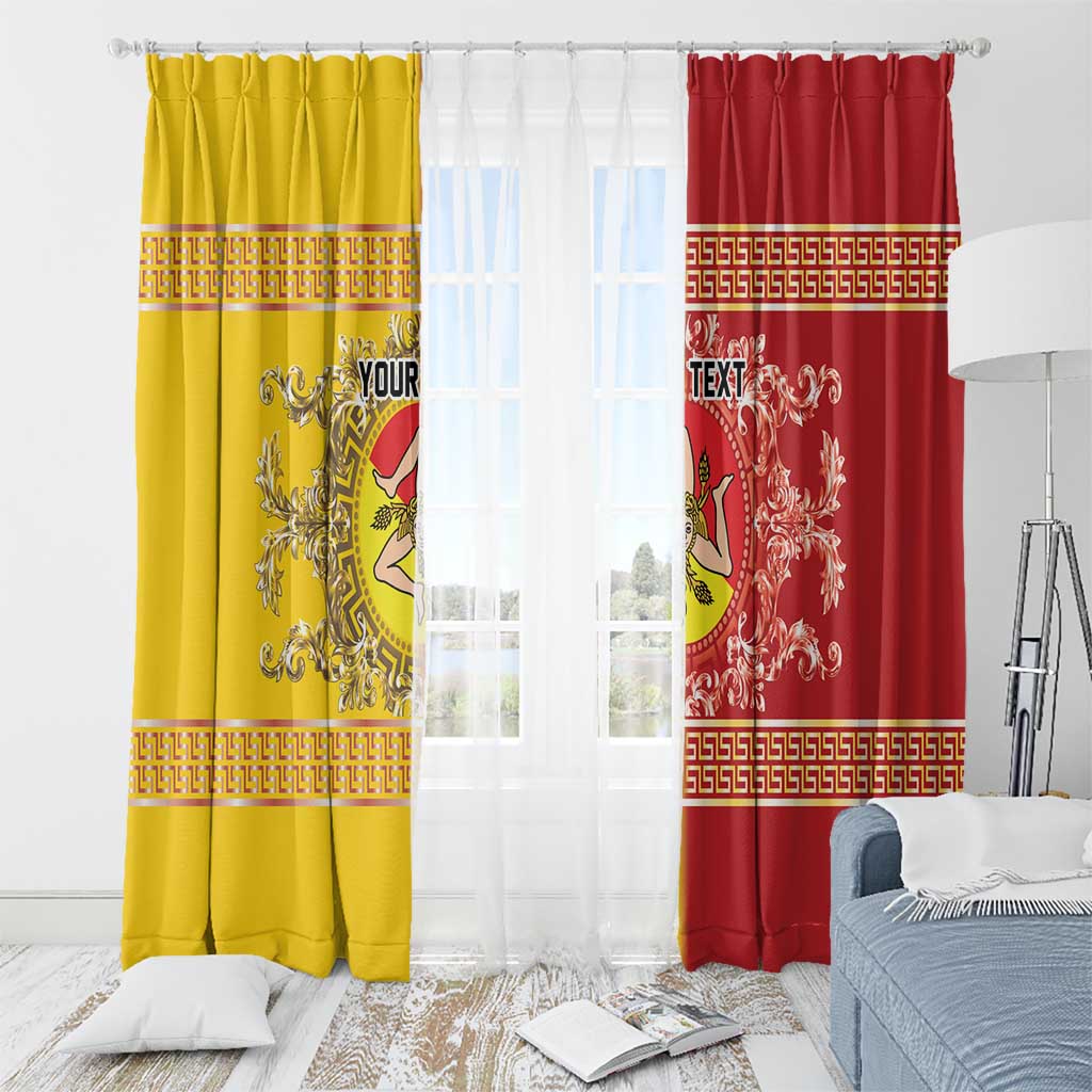 Personalized Italy Sicily Window Curtain Baroque Motif