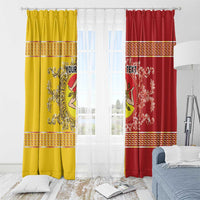 Personalized Italy Sicily Window Curtain Baroque Motif