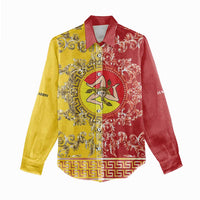 Personalized Italy Sicily Women Casual Shirt Baroque Motif