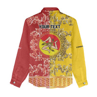 Personalized Italy Sicily Women Casual Shirt Baroque Motif