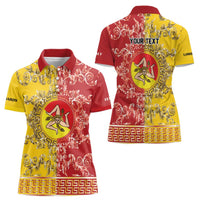 Personalized Italy Sicily Women Polo Shirt Baroque Motif