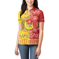 Personalized Italy Sicily Women Polo Shirt Baroque Motif