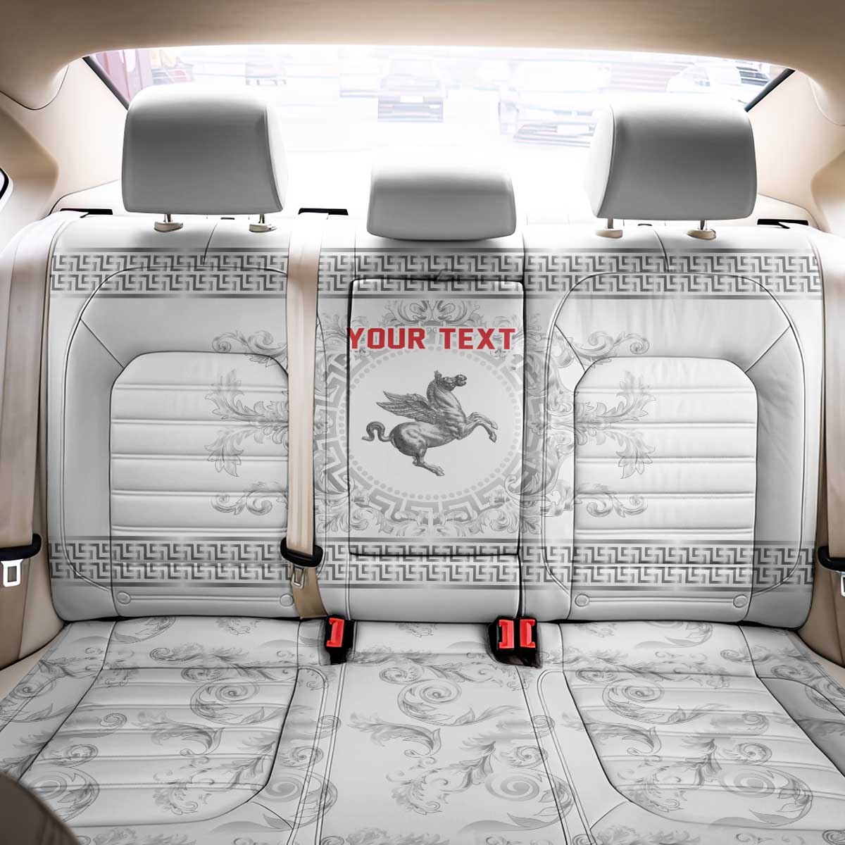 Personalized Italy Tuscany Back Car Seat Cover Baroque Motif