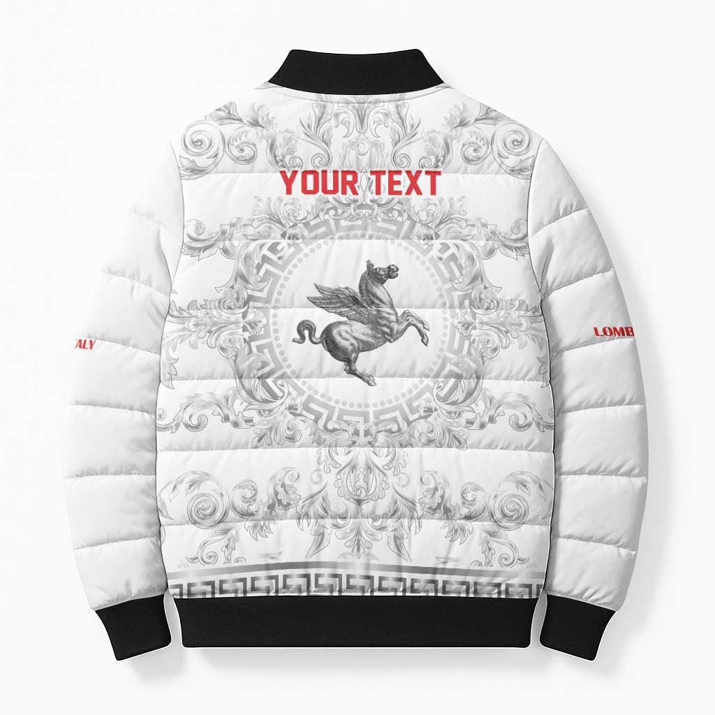 Personalized Italy Tuscany Bomber Puffer Jacket Baroque Motif