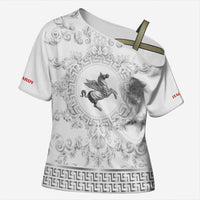 Personalized Italy Tuscany Cross Shoulder Shirt Baroque Motif