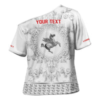 Personalized Italy Tuscany Cross Shoulder Shirt Baroque Motif