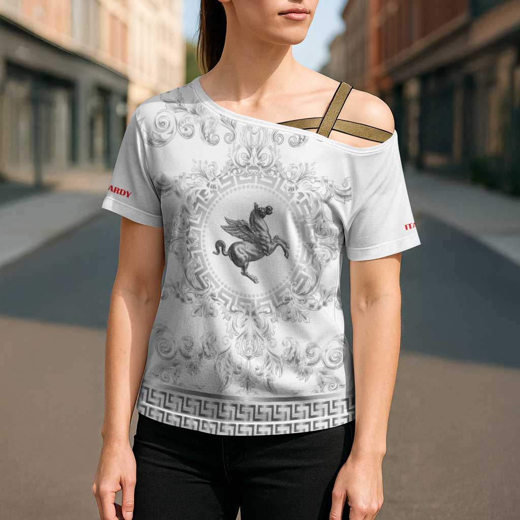 Personalized Italy Tuscany Cross Shoulder Shirt Baroque Motif